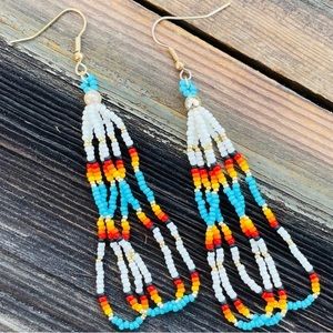 NEW Land of Tomorrow Miyuki Beaded Tassel Earrings